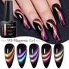 MEET ACROSS 7ml Cat Eye Magnetic Gel Nail Polish Semi Permanent Dynamic Glitter Reflective Nail Gel Soak Off UV Gel Nail Art Varnish