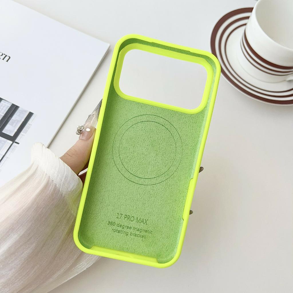 For iPhone 17 Pro Max Case Compatible with MagSafe Rotating Kickstand Silicone PC Phone Back Cover