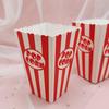 12pcs Folding Paper Popcorn Striped Bags DIY Gifts Snack Containers Popcorn Paper Boxes  Baby Shower