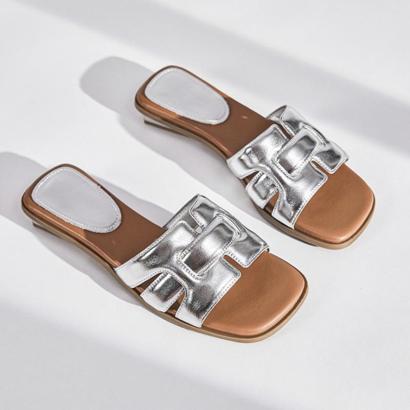 Braided Half Slippers French Style Outdoor Sandals Thick Heels All-match Casual Shoes Beach Shoes for Women