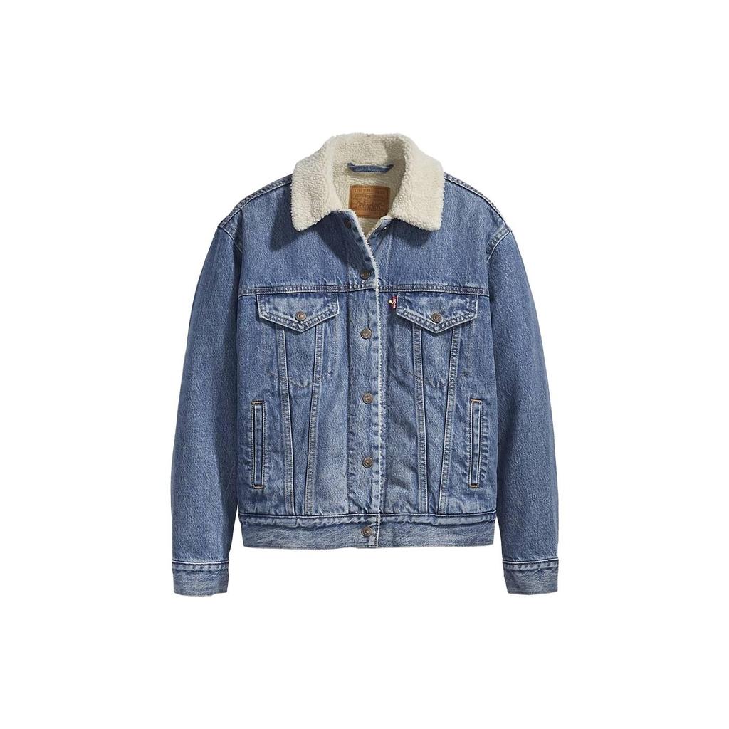 Женская джинсовая куртка Levis Sherpa верхняя одежда светло-голубая 36137-0018