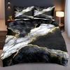 Black Gold Marble Pattern 3D Printed Duvet Cover Set Fashion Art Luxury Quilt Cover Set Soft Comfortable Bedding Set Pillowcases