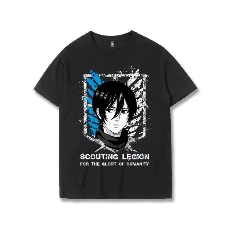 Японская аниме футболка Разведкорпус Одежда Shingeki No Kyojin Футболка Атака Титанов Гигантская футболка с коротким рукавом Мужская Женская