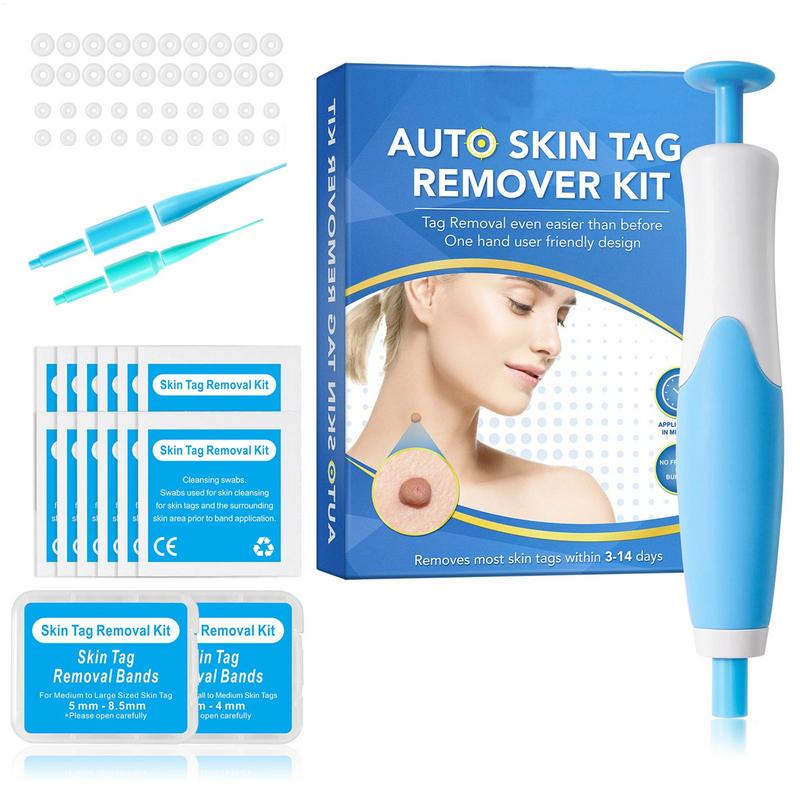 2-in-1 Auto Tags Skin Tags Removal Pen Fast Removal Kit Safe Auto Tags Removal Pen With 40 Rubber Bands For 2-8mm Skin Tags