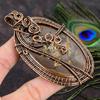 Natural Mud Crack Fossil Gemstone Handmade Copper Wire Wrap Pendant 3.94 Q0B29