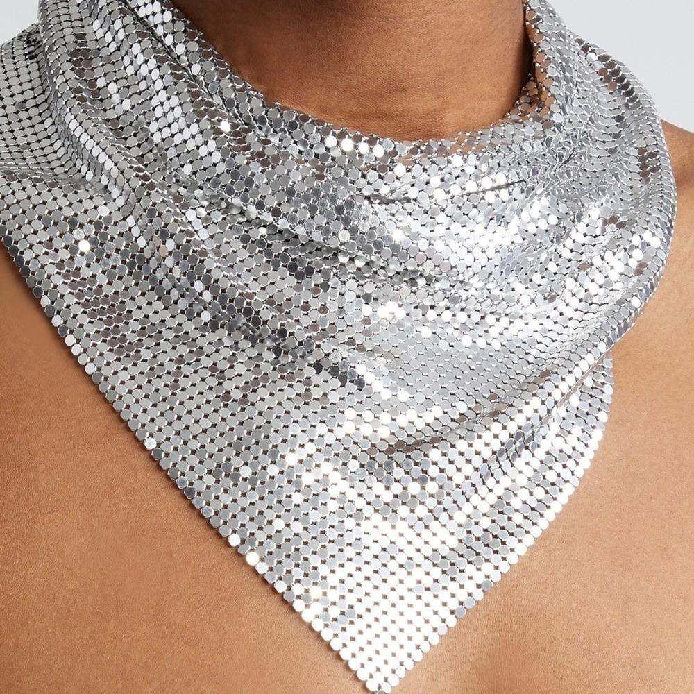 Headkerchief Sequined Triangle Scarves Headscarf Triangle Hijab Scarf Stage Performances