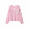 French Sequin V-Neck Knit Sweater: Versatile, Soft, and Fluffy Women's Top
