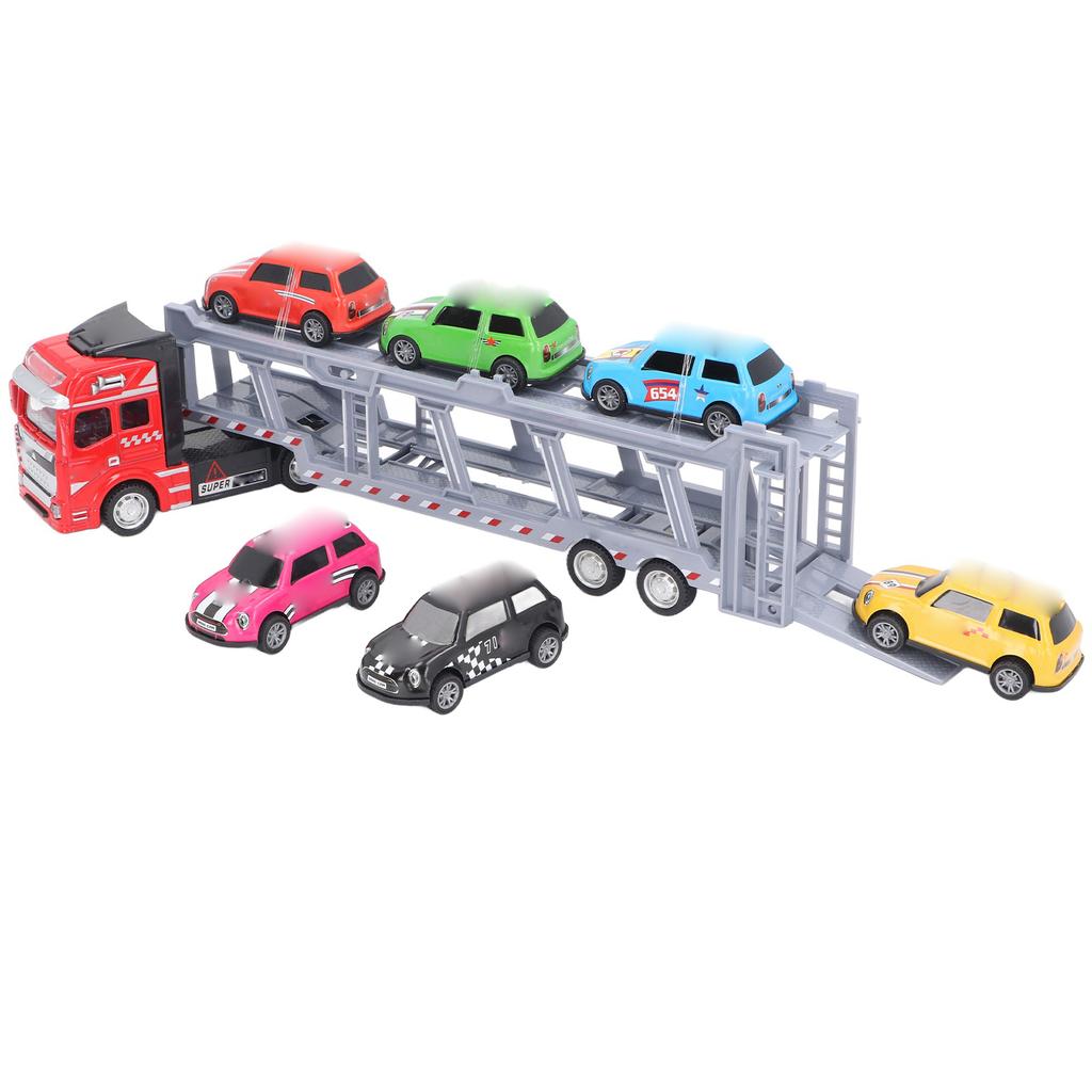Transport Car Carrier Truck Toy with 6 Small Car for Kids Pull Back Detachable Interactive Toy Carrier Truck