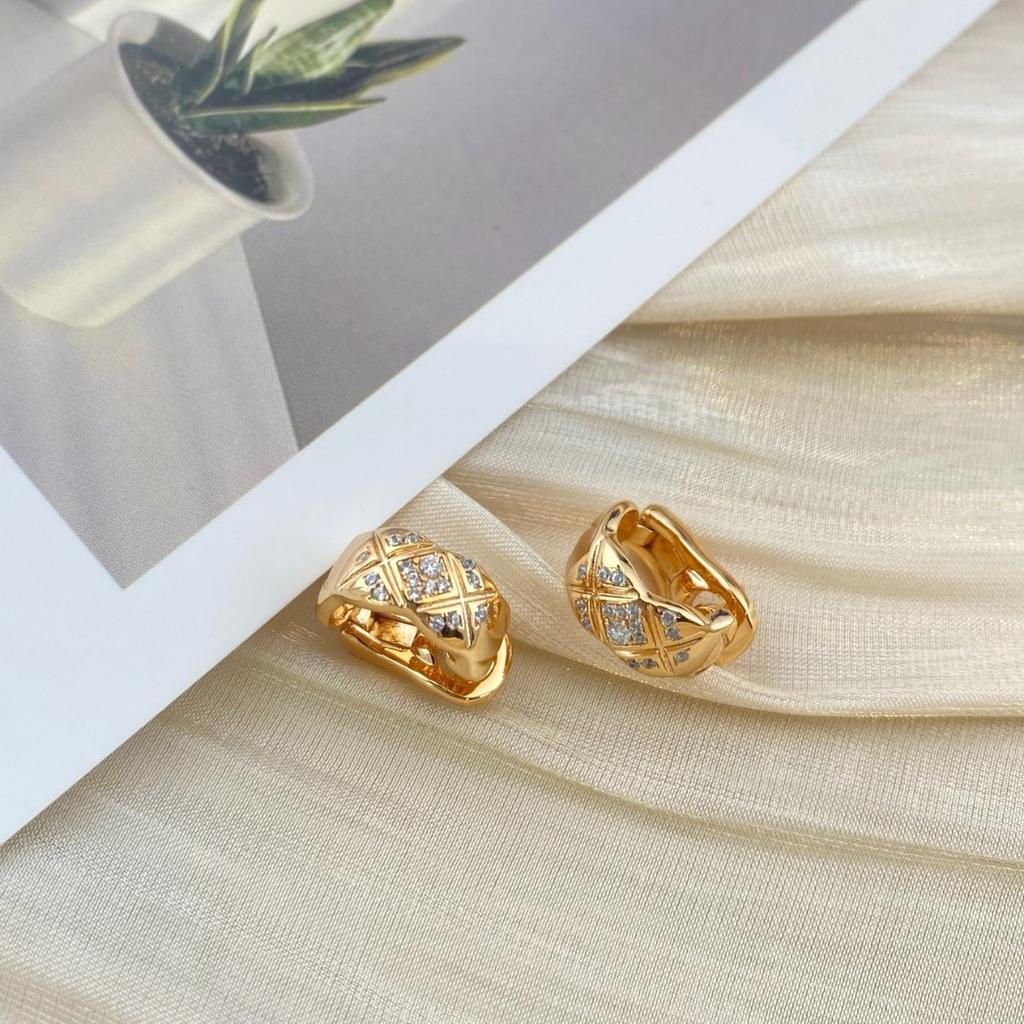 Серьги-ромбы глянцевые женские из 18-каратного розового золота, премиальное издание Seiko, серебряные серьги в полоску с бриллиантами