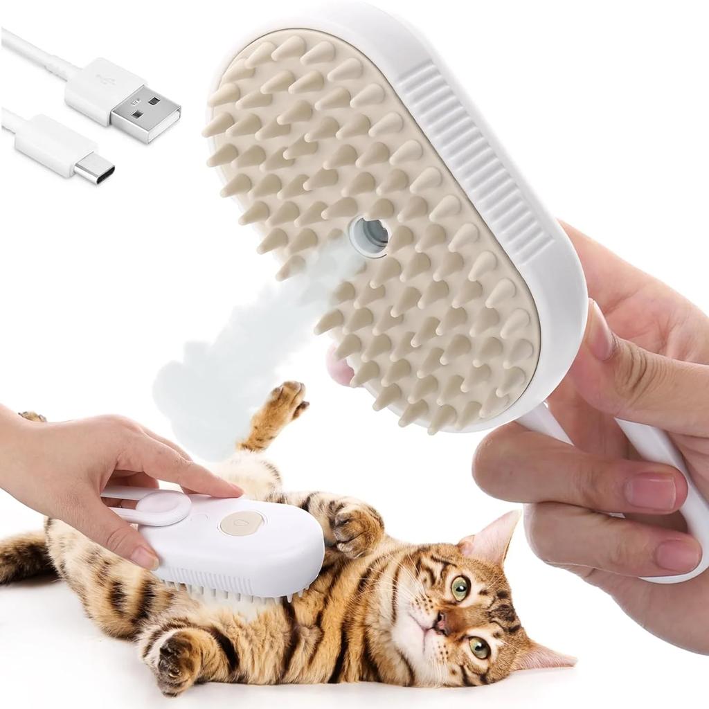 Spray Dog Brush 3-in-1 Steamy Cat Brush Electric Spray Cat Hair Brushes Pet Grooming Massage Comb Hair Removal Pet Accessories