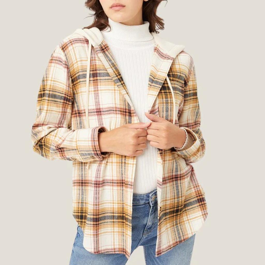 Модная женская повседневная рубашка с капюшоном и длинными рукавами с принтом и капюшоном