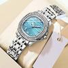 Multi Level Textured Dial Waterproof Elegant Light Luxury Stainless Steel Watch Strong Luminous Women's Diamond Set Quartz Watch