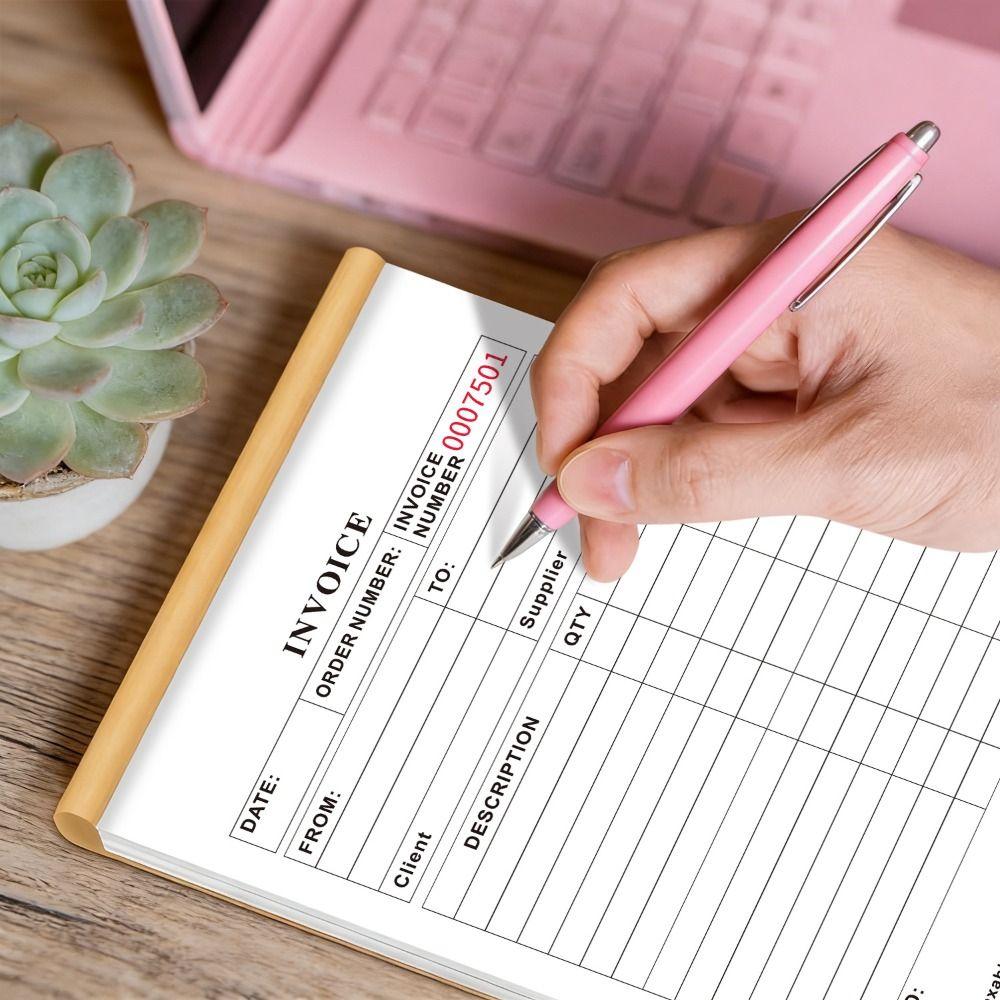 Signature Line Duplicate Invoice Book Tear-Off Commercial Invoice Pad Business