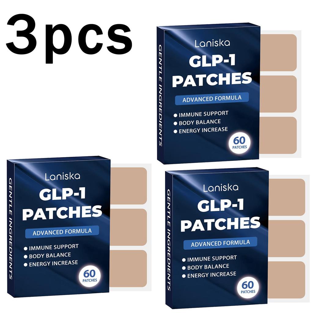 60 шт. Пластыри Laniska GLP-1 - Пластыри с глутатионом для ежедневной концентрации и ухода за телом, Снимают усталость, Повышают энергию, Удобный пластырь для кожи