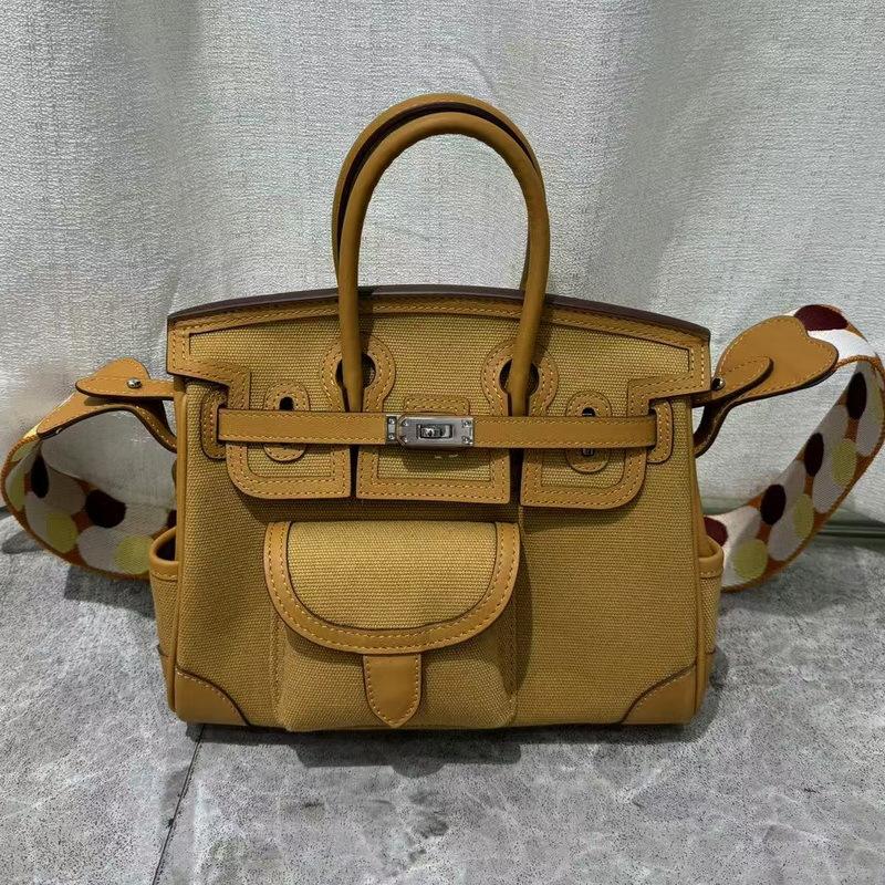 Leather Women's Bag with Canvas Fashion Platinum Bag Insert Bag Polka Point Shoulder Strap Handheld One Shoulder Diagonal Cross Women's Bag