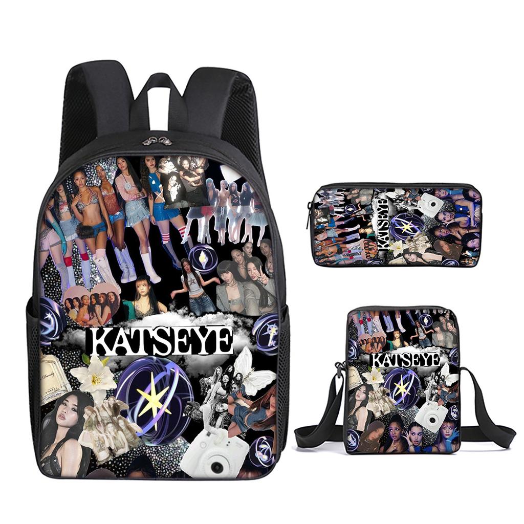 Модный Новинка Kpop Кошачий глаз 3D Печать 3 шт./комплект зрачок Школьные сумки Рюкзак для ноутбука Ежедневный рюкзак Косая сумка на плечо Пенал
