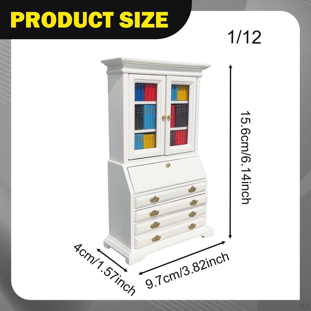 Dollhouse Miniature Furniture Decoration Accessories Bookcase Photo Prop Decorative Wood