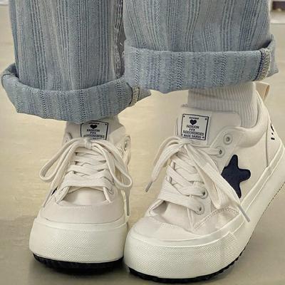 Белые туфли для девочек Универсальные студенческие балетки Повседневные парусиновые туфли Новые весенне-летние кеды