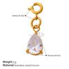 Light Luxury Geometric Square Color Zircon Jewelry Clasp Pendant, 18K Gold Plated Stainless Steel DIY Charm