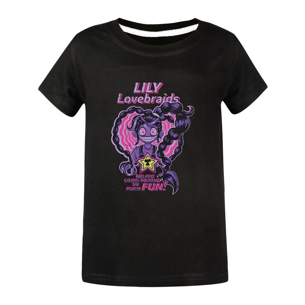 5581 Разноцветная футболка для девочек с принтом 'Lily Lovebraids', с короткими рукавами