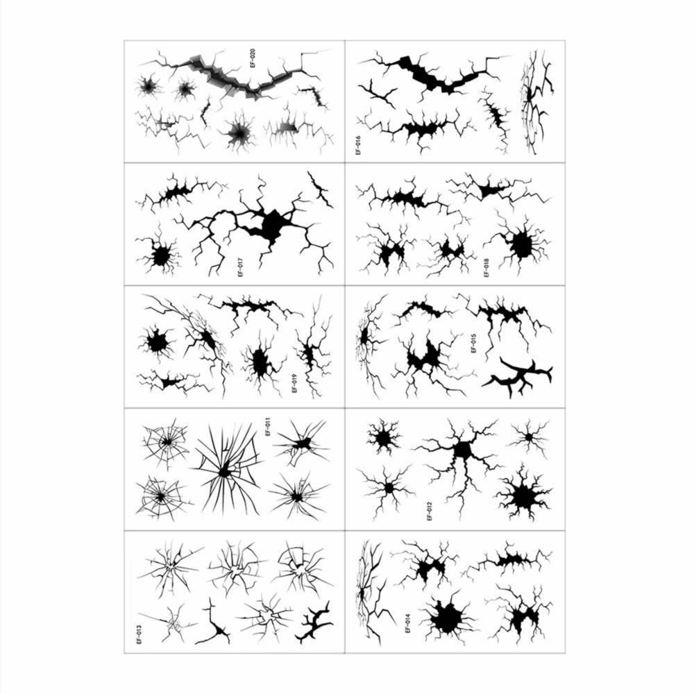 10pcs Body Makeup Halloween Tattoo Stickers Waterproof Spider Web Tattoos Makeup Performance