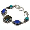 Labradorite Hememorphite Druzy Gemstone 925 Silver Plated Bracelet 6-8"