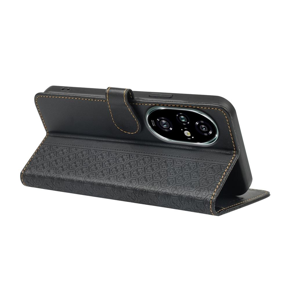 For Honor 200 Pro 5G Case Magnetic Clasp Four Leaf Clover Leather Phone Cover