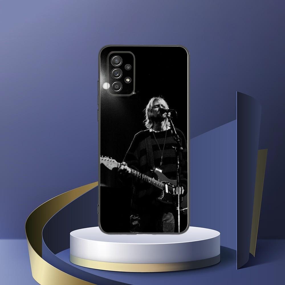 Kurt Cobain Phone Case For Samsung S24,S23,S22,S21,S20,S10,S10E,S9 Plus FE Note 20 Ultra 10,9 Plus Black