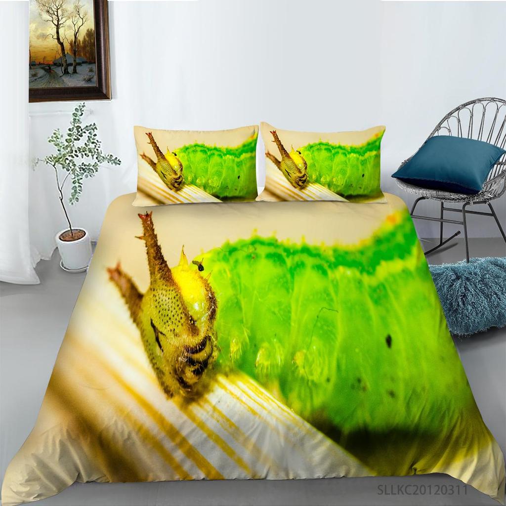 Hot Sell Caterpillar Home Textiles Luxury Bedding Cover Suit Washed Breathable Quilt Cover High Quality Teen Children Highly Duvet Cover
