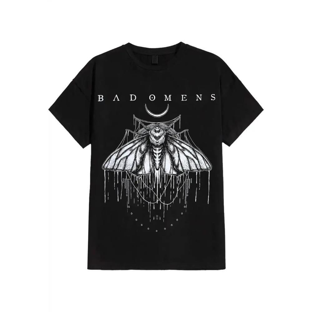 Американский европейский тренд группа мужская женская футболка Bad Omens оверсайз мужская женская унисекс с коротким рукавом Y2k топ футболки мужская одежда