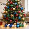Christmas Tree Ornaments 24 Pcs Small Ball Ornaments, Mini Shatterproof Plastic Winter Theme Party Supplies Xmas Hanging Decoration for Holiday Decor