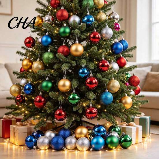 Christmas Tree Ornaments 24 Pcs Small Ball Ornaments, Mini Shatterproof Plastic Winter Theme Party Supplies Xmas Hanging Decoration for Holiday Decor