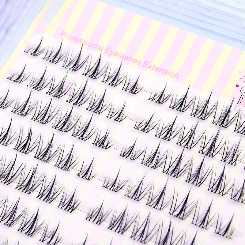 10 рядов/коробка Искусственное волокно Косплей Натуральные ресницы Красота глаз Корейский стиль Сделай сам Накладные ресницы Черный макияж