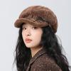 Мягкая восьмиугольная кепка женская осенне-зимняя теплая берет с большой головой кепка газетчика