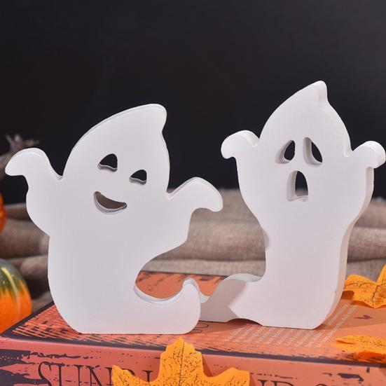 Halloween Ghost Ornament Freestanding Ghost Sign Tiered Tray Decoration Ghost Table Centerpiece for Halloween Fall Party