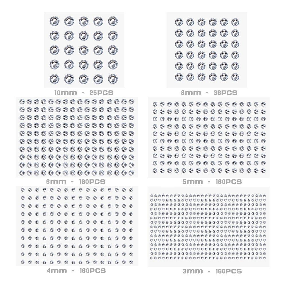 3-12MM Face Стразы Кристалл Наклейки Модные 3D Драгоценные Камни Наклейки Женщины