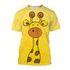 Fashion Funny Cartoon Animal Giraffe Graphic T Shirts For Men Summer Trend Casual Cute Harajuku Printed Round Neck Short Sleeve