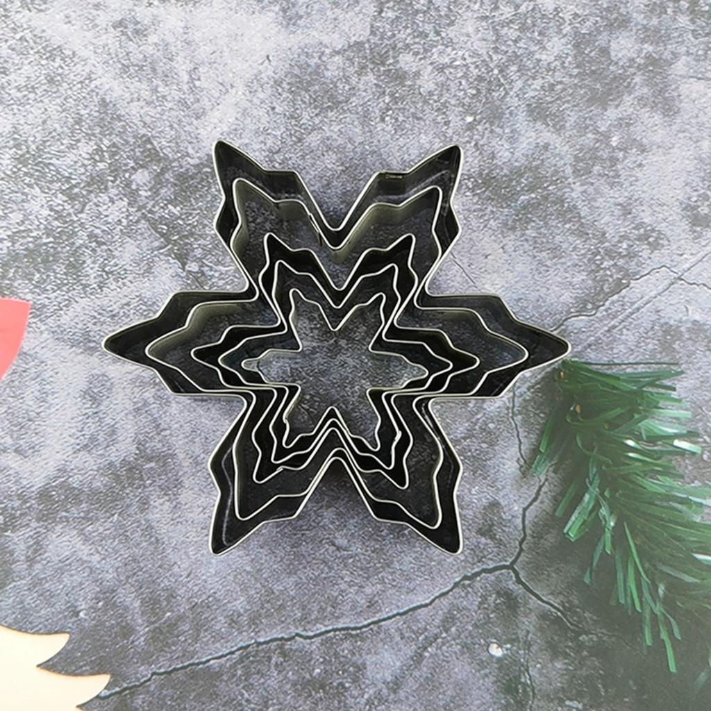 Claus Stainless Steel Snowflake DIY Christmas Decor Biscuit Mold Baking Tools Cookie Cutters Set