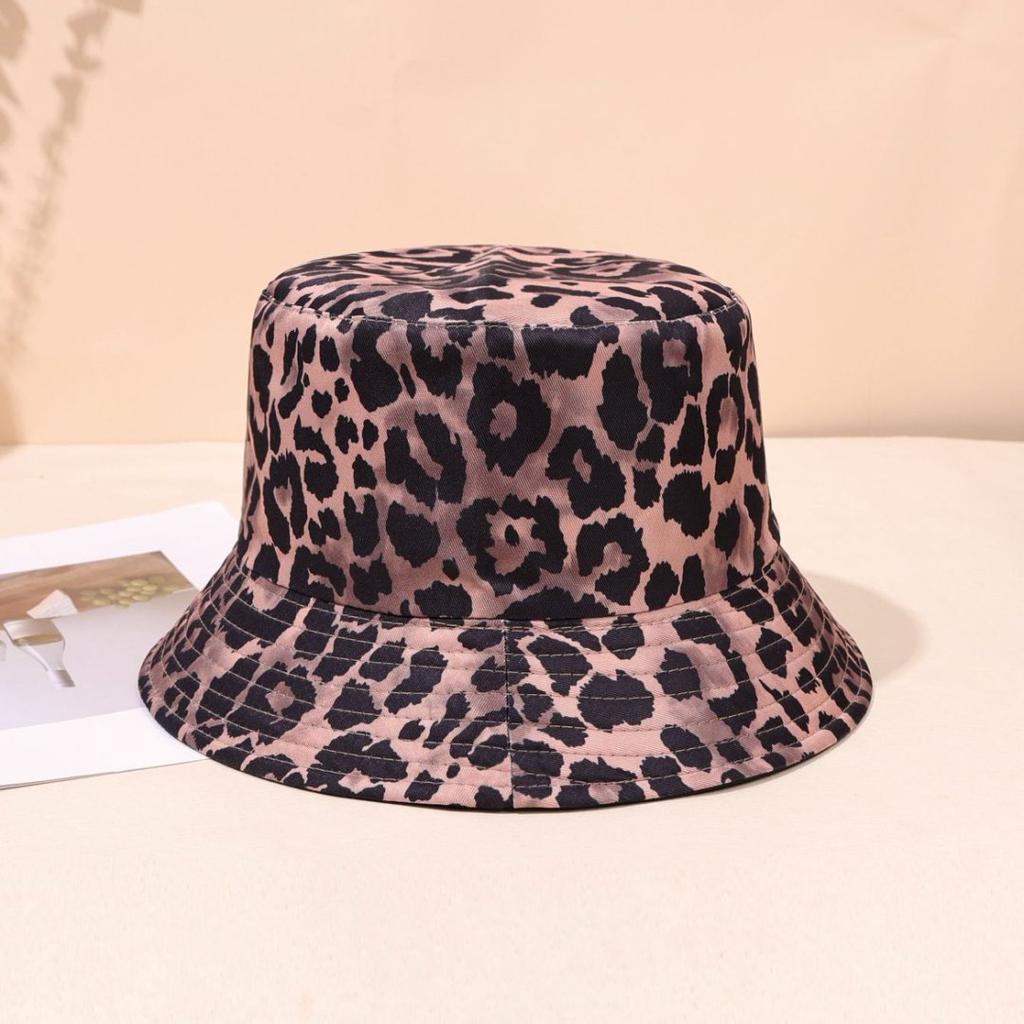 Spring And Summer Sun Hat Fashionable Versatile Face Bucket Hat Leopard