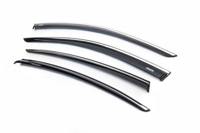 Ветровики с хром молдингом SD (4 шт, Niken) для Volkswagen Passat B8 2015-2023 гг