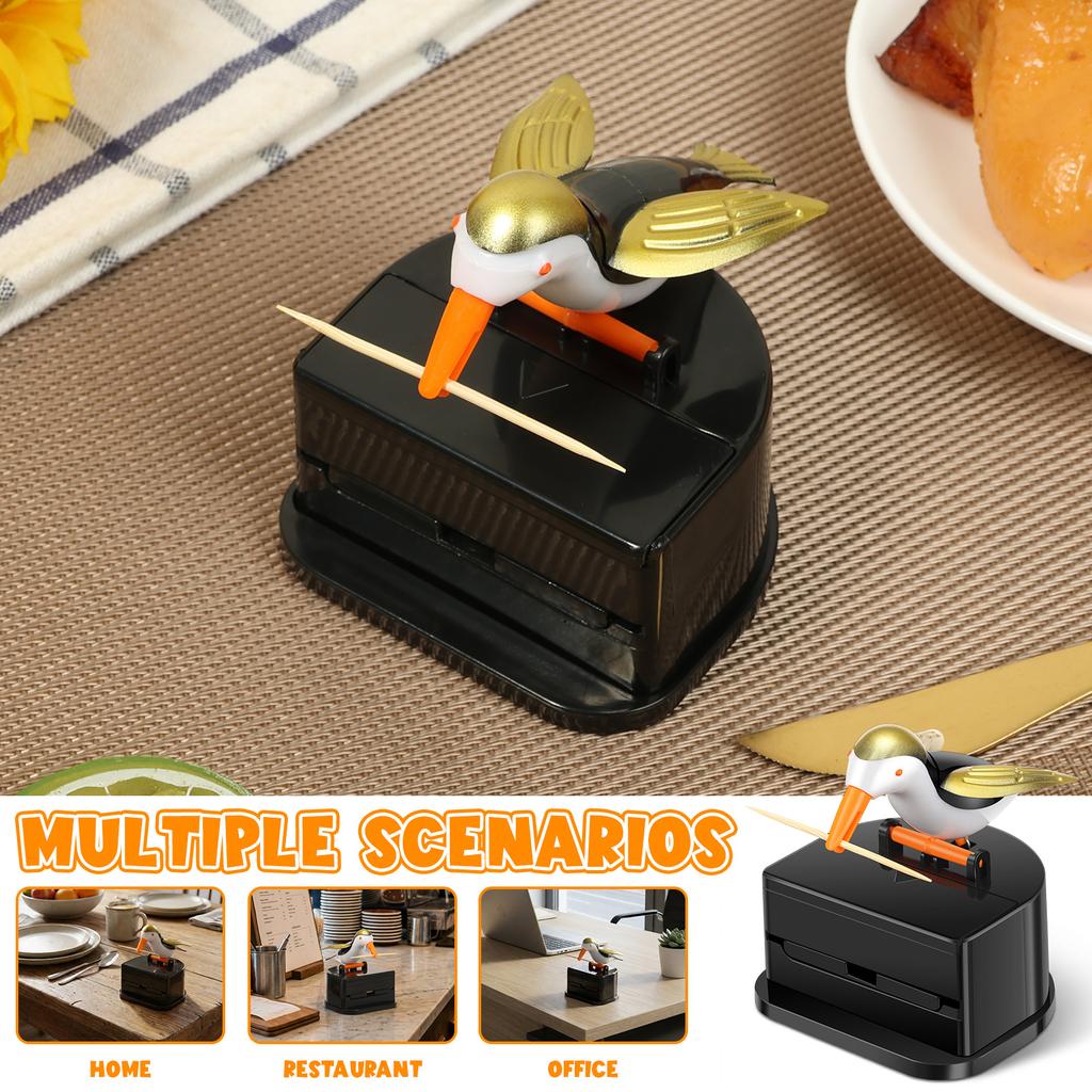 Bird Toothpick Dispenser Creative Toothpick Holder Press Type Cartoon Small Bird Toothpick Container Decorative Toothpick Box