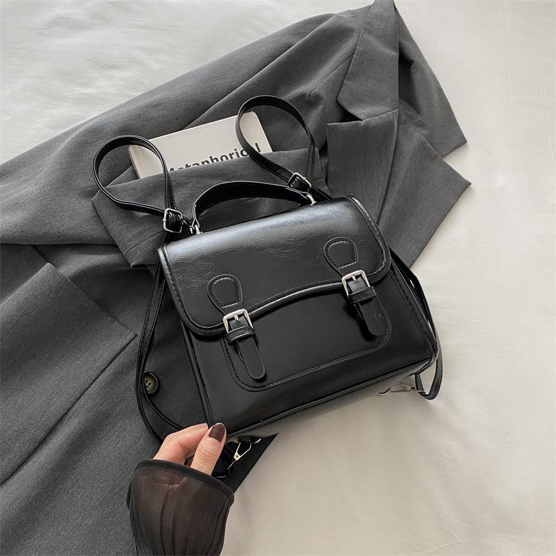 Студенческий рюкзак для занятий женский 2025 модный колледж стиль портфель простой косой кроссбоди женская сумка