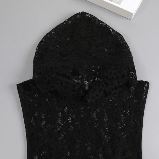 Женский фальшивый воротник с капюшоном, без рукавов, прозрачный, вышивка, кружево, цветок, фальшивая толстовка с капюшоном, аксессуар для толстовки