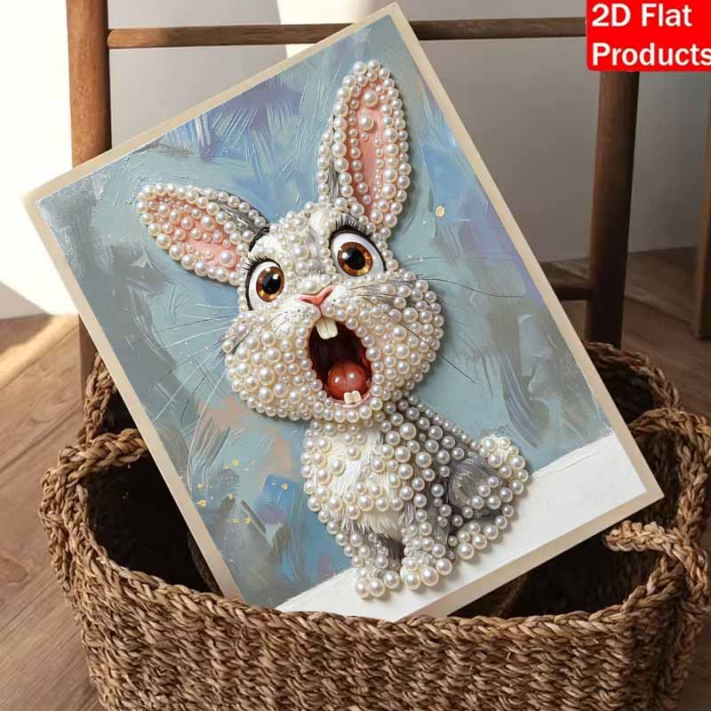 Жемчужная живопись DIY липкий бриллиант креативный большеглазый милый кролик портрет животного набор для алмазной живописи подвесная картина для гостиной