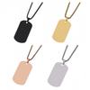 Men's European & American Titanium Steel Military Dog Tag Pendant Necklace & Keychain for Engraving