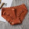 Mid-rise Briefs Thin Breathable Lace Decor Panties for Inner Wear