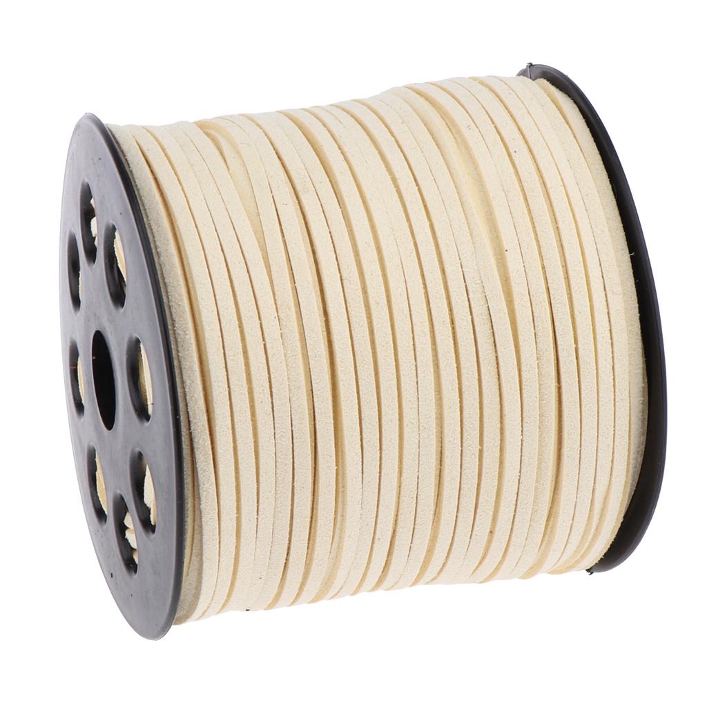 98 Yards 2.7mm Faux Suede Cord String Lace Beading Thread Black