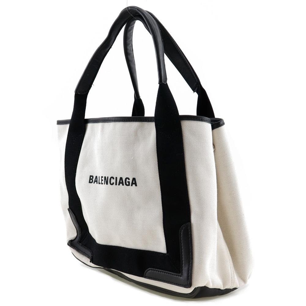 Balenciaga Сумка-шоппер Cabas S Белый / черный холст Женская Б/у