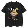 Labubu Printed T-shirt Short-sleeved Cute Cartoon Loose Men's and Women's Tops
