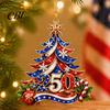 Acrylic Anniversary Decorations 250 USA Christmas Tree Ornament, 2D 1776-2026 250th Creative American Flag Ornaments Hanging Decoration, Fourth